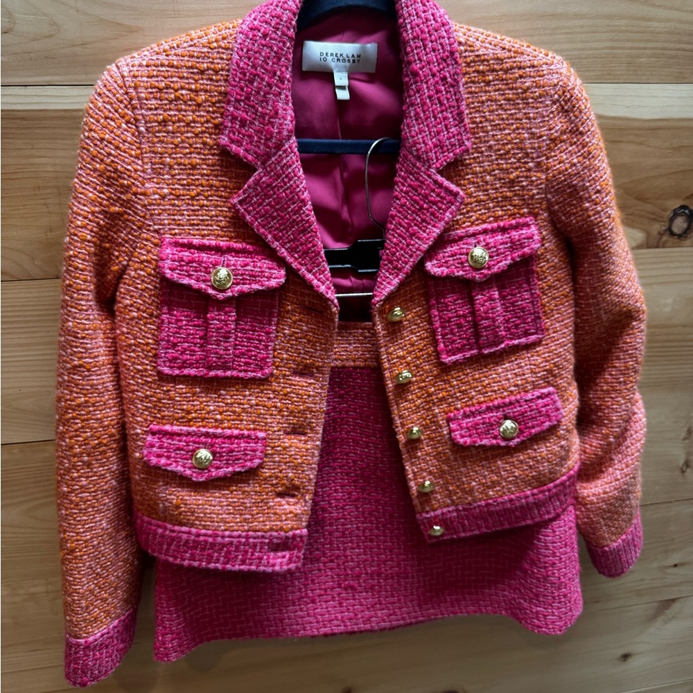 Derek Lam Pink and Orange Jacket and skirt set - Picture 3 of 12